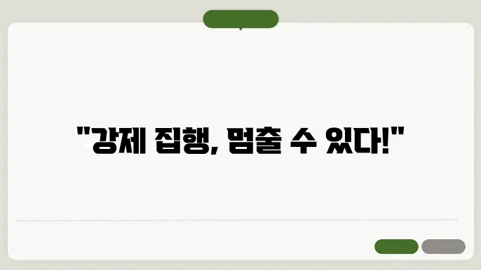 강제 집행 정지 신청 절차