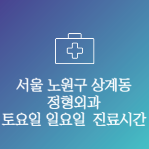 서울 노원구 상계동 정형외과 주말 토요일 일요일 문여는 병원 진료시간