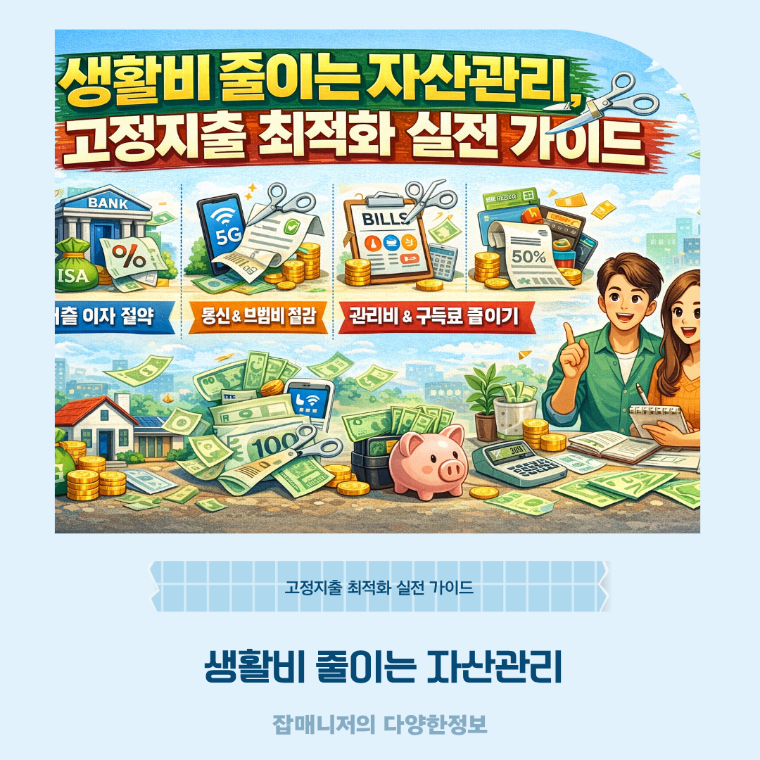 생활비 줄이는 자산관리, 고정지출 최적화 실전 가이드