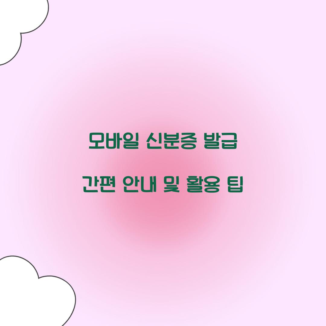 모바일 신분증 발급