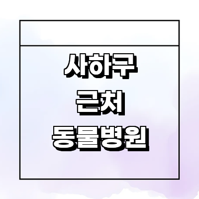 부산 사하구 동물병원