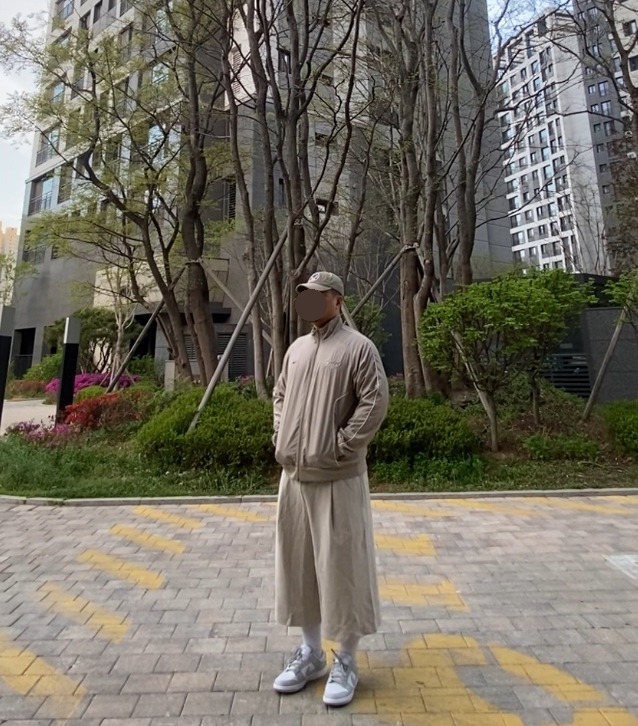 데일리룩('26. 4. 19.)폴로랄프로렌 더블알엘 가먼트다잉 볼캡, 나이키 코르테즈 바람막이, 무신사스탠다드 버뮤다 스웨트팬츠, 나이키 장목, 나이키 덩크로우 레트로 그레이 포그