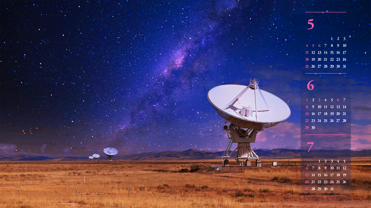 10 전파망원경과 은하수 B - 2025년6월 노트북배경화면