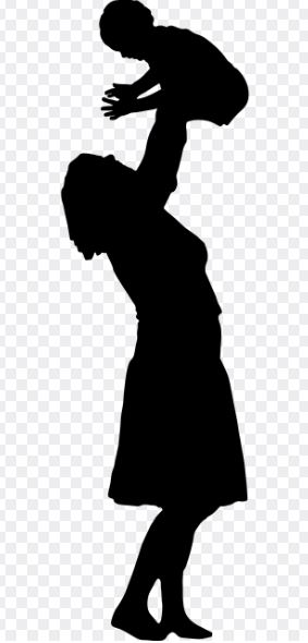 아기를 번쩍 들고있는 엄마 그림