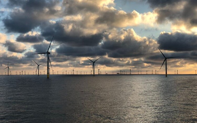 북해의 독일 해역에 있는 Veja Mate 해상 풍력 발전 단지. Veja Mate Offshore Project GmbH의 이미지