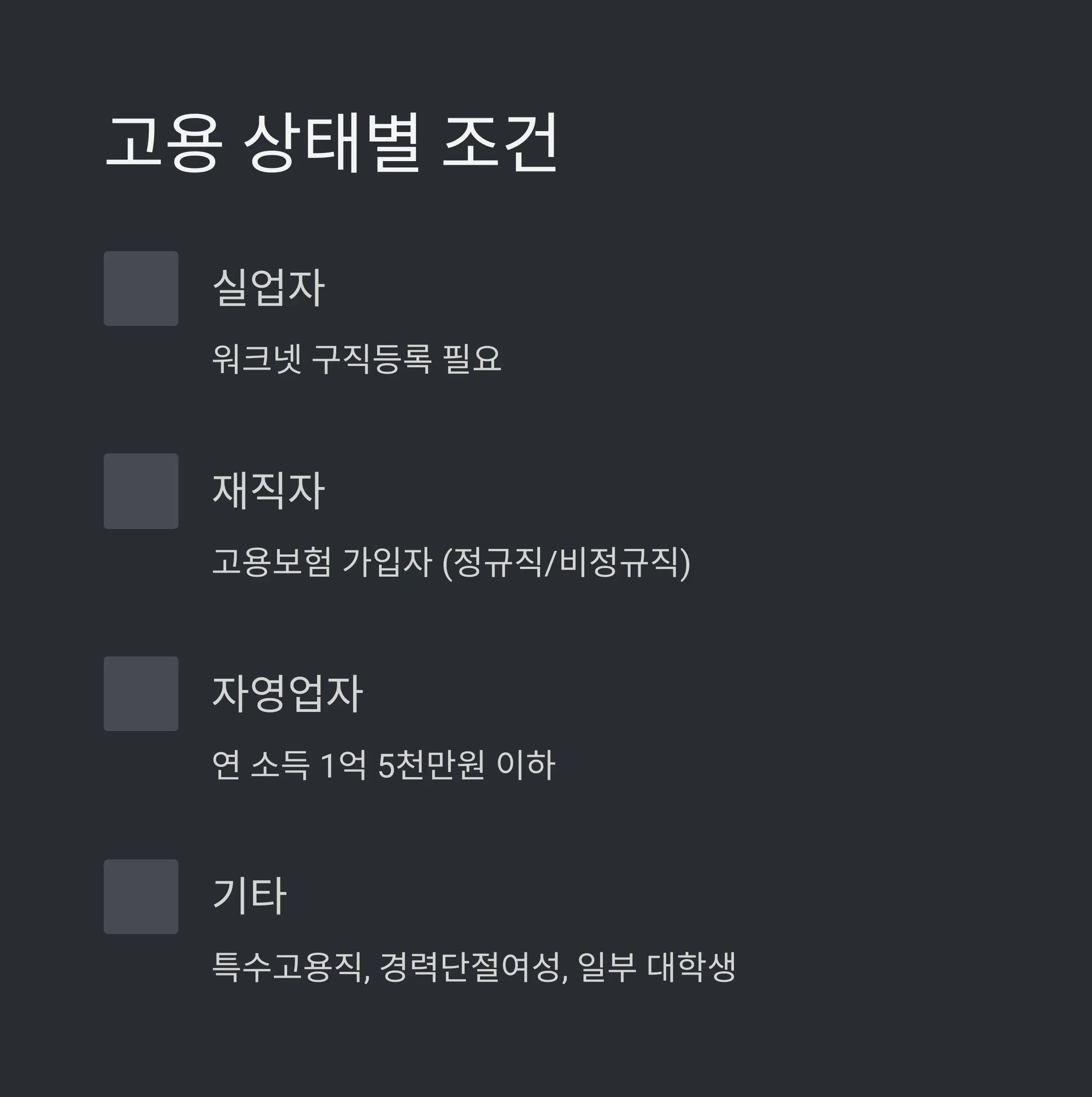 국민내일배움카드 지원 범위 요약