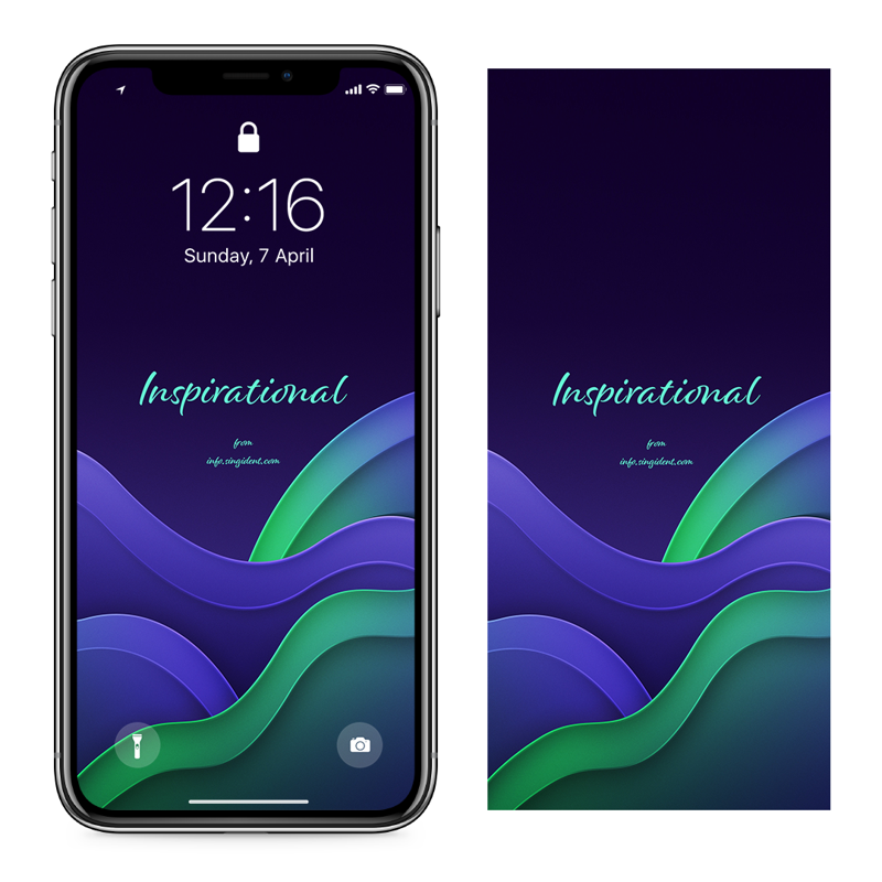 12 보라색과 연두색 웨이브 C - Inspirational 아이폰보라색배경화면