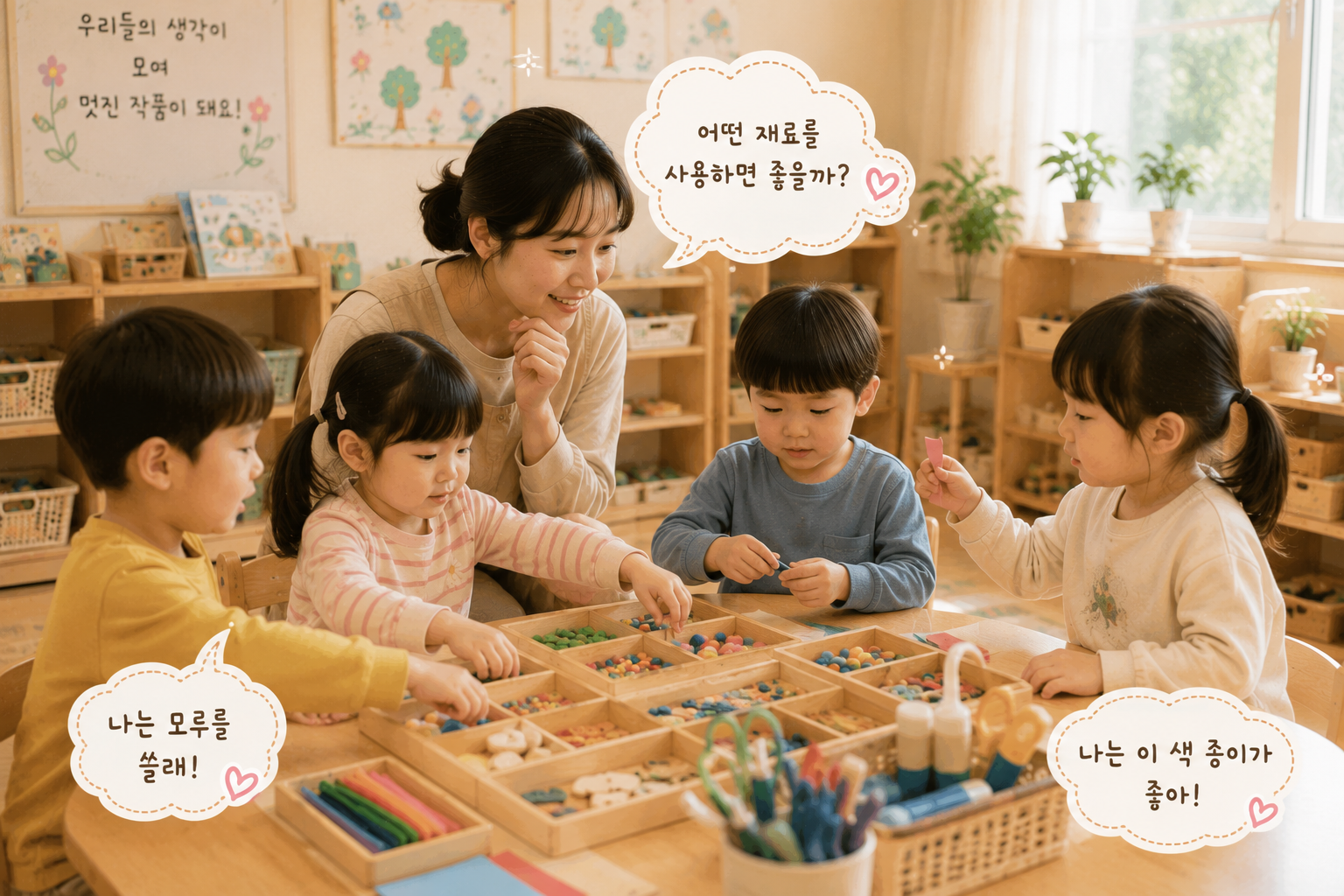 친구들과 함께 크래프트 활동 시간