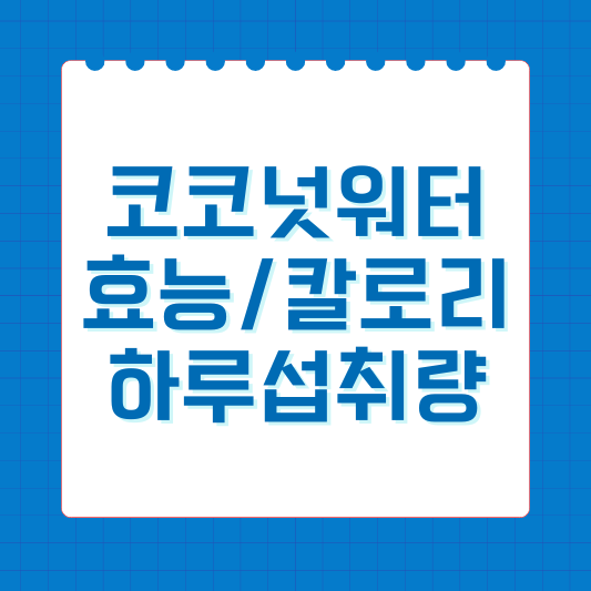 코코넛워터 효능