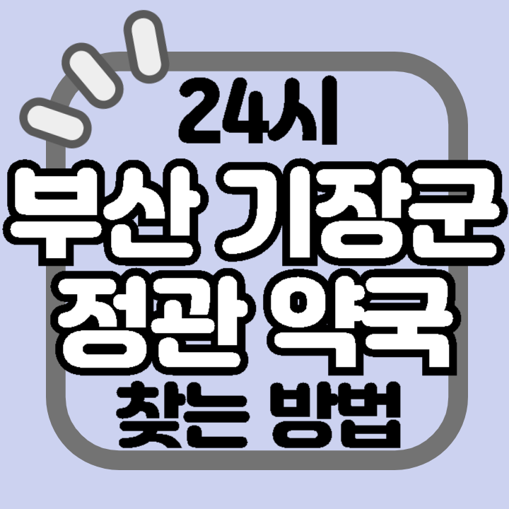 부산 기장군 정관 24시 야간 주말 공휴일 명절 추석 설 약국 병원 동물병원 찾기