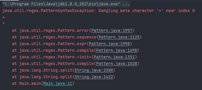 PatternSyntaxException