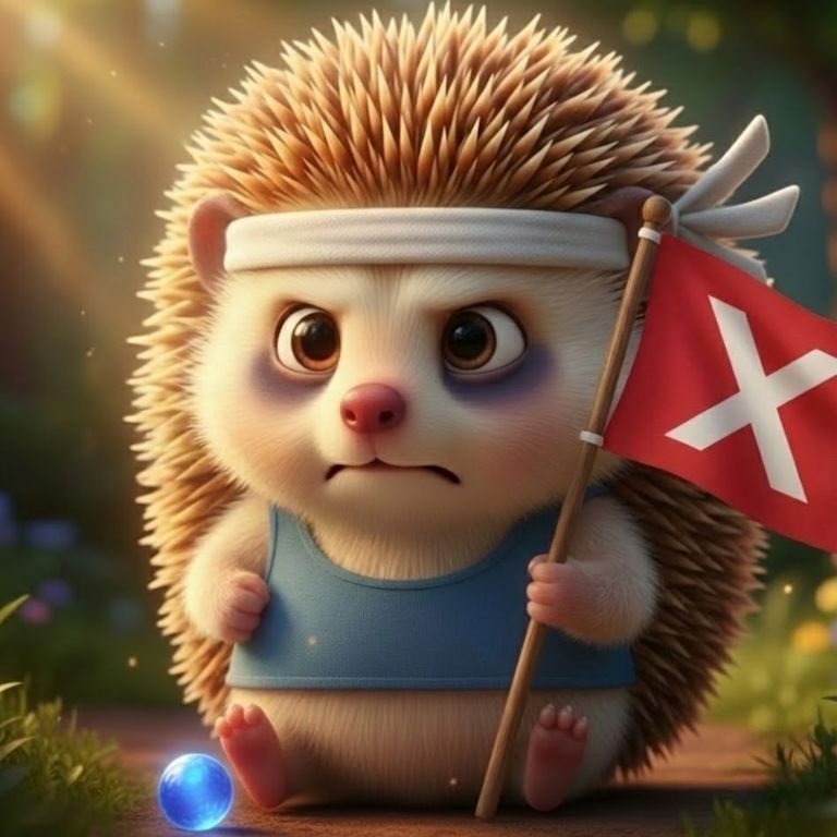 도치씨가 X 표시를 하며 "짜면 안 돼요!" 경고하는 모습