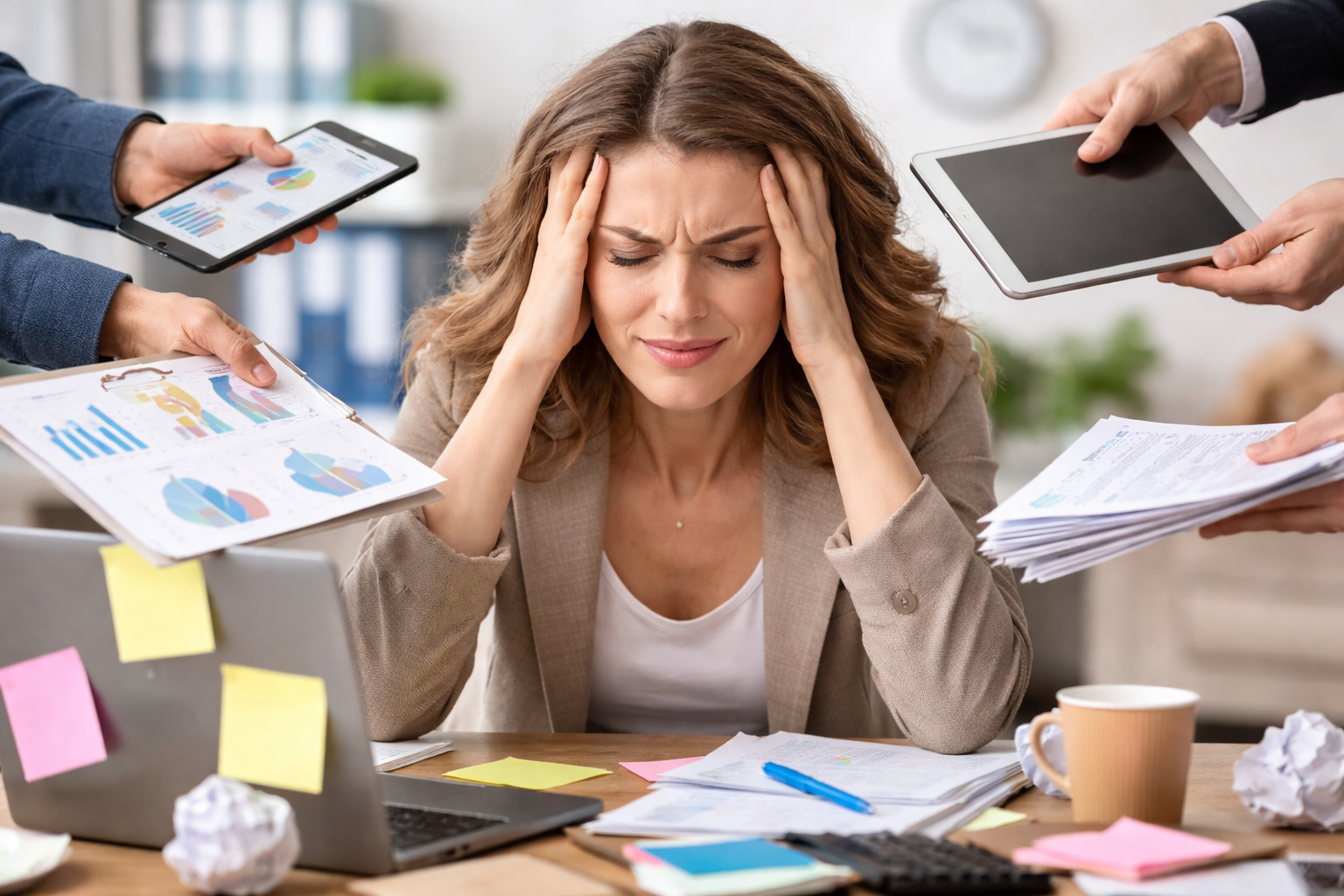 스트레스가 심한 여성 이미지