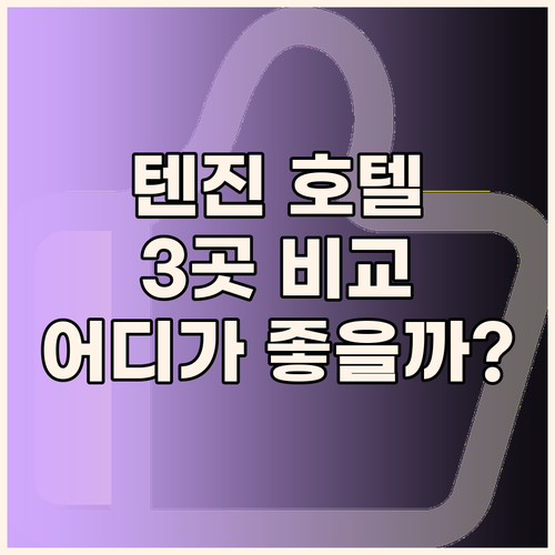 텐진 호텔, 어디가 좋을까? 3곳 비
