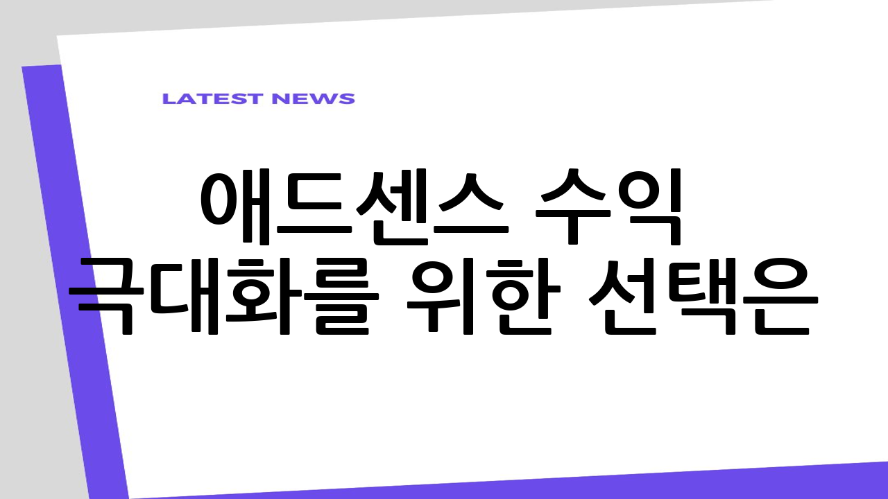 애드센스 수익 극대