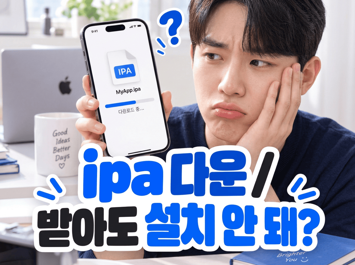 ipa 다운 후 아이폰 IPA 파일 설치 여부 이미지