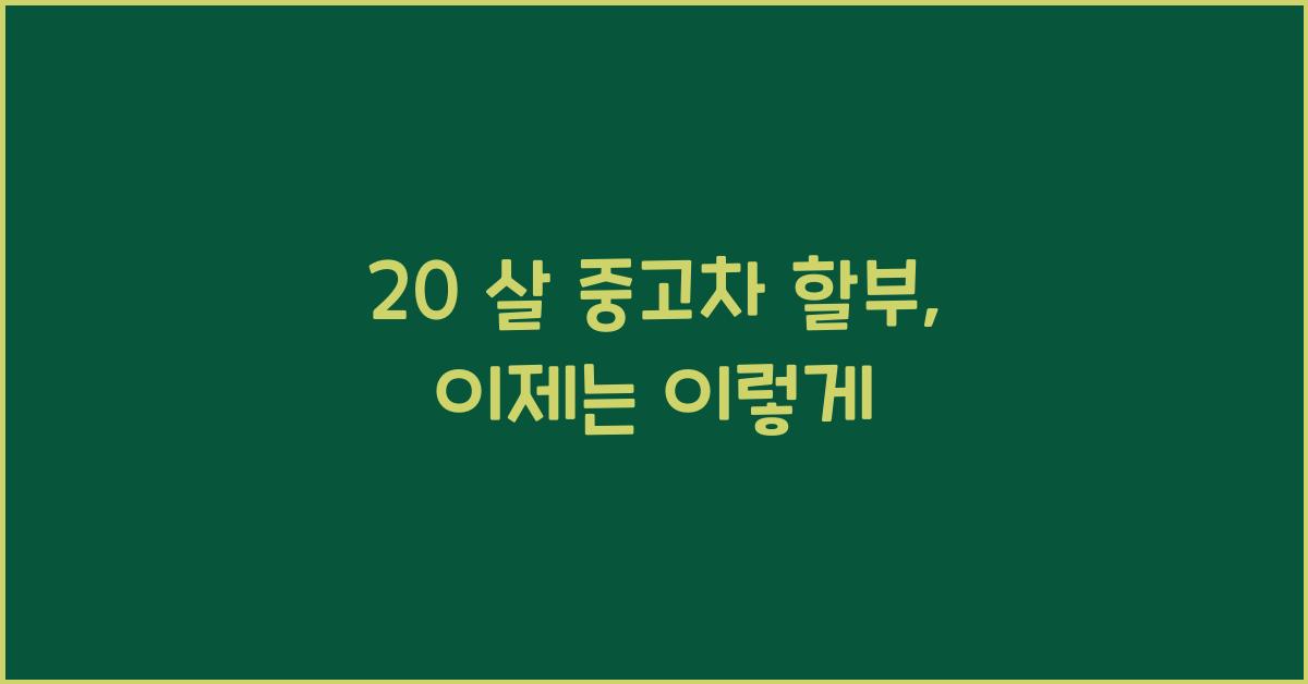 20 살 중고차 할부