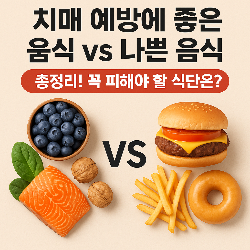 치매 예방에 좋은 음식 vs 나쁜 음식 총정리! 꼭 피해야 할 식단은?