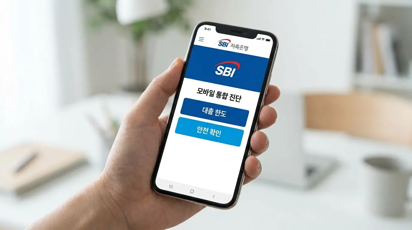 모바일 통합 진단 앱 sbi 저축 은행 대출 한도 안전 확인
