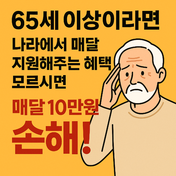 노인 정부지원 혜택 65세 이상 매달 10만원 혜택