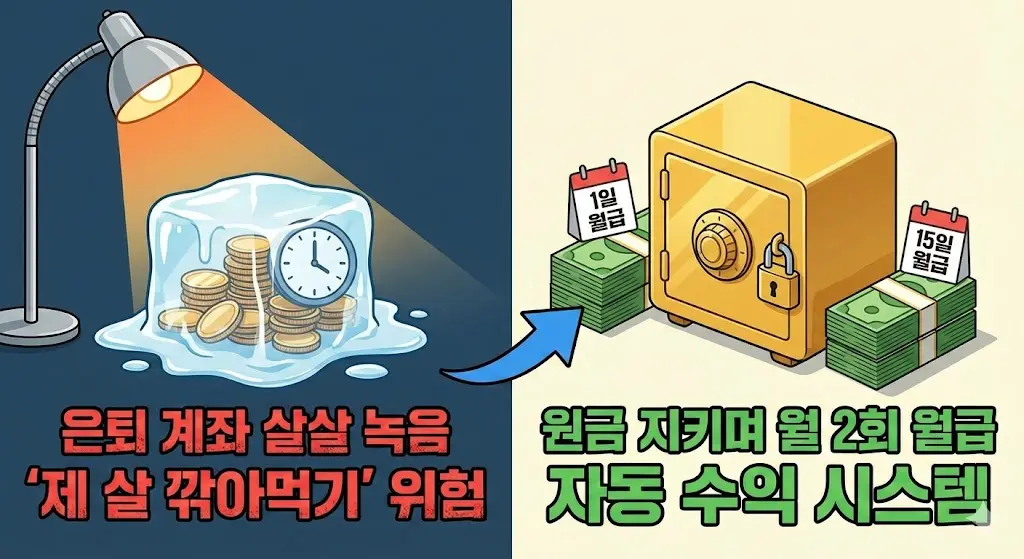 은퇴 계좌 살살 녹고 있나요? '제 살 깎아먹기' 멈추고 원금 지키며 월 2회 월급 받는 법