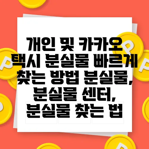 개인 및 카카오 택시 분실물 빠르게 찾는 방법 분실물, 분실물 센터, 분실물 찾는 법