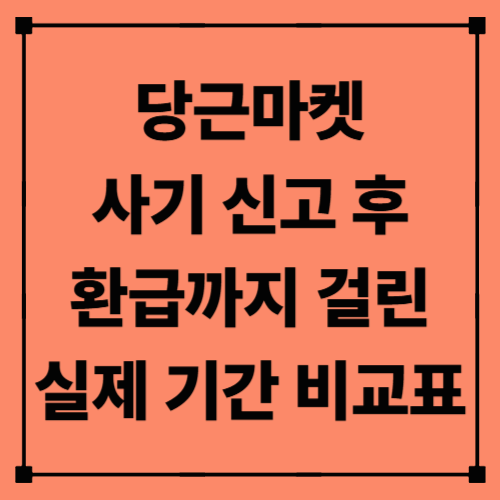 당근마켓 사기 신고 후 환급까지 걸린 실제 기간 비교표