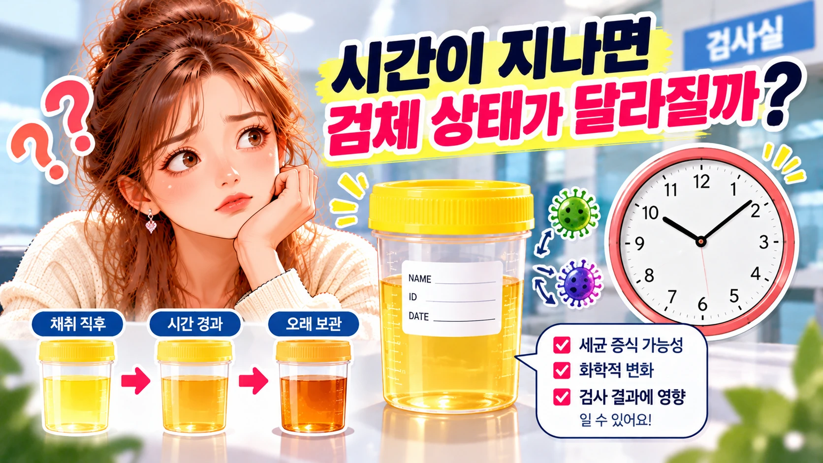 건강검진-소변검사-시간경과-검체상태