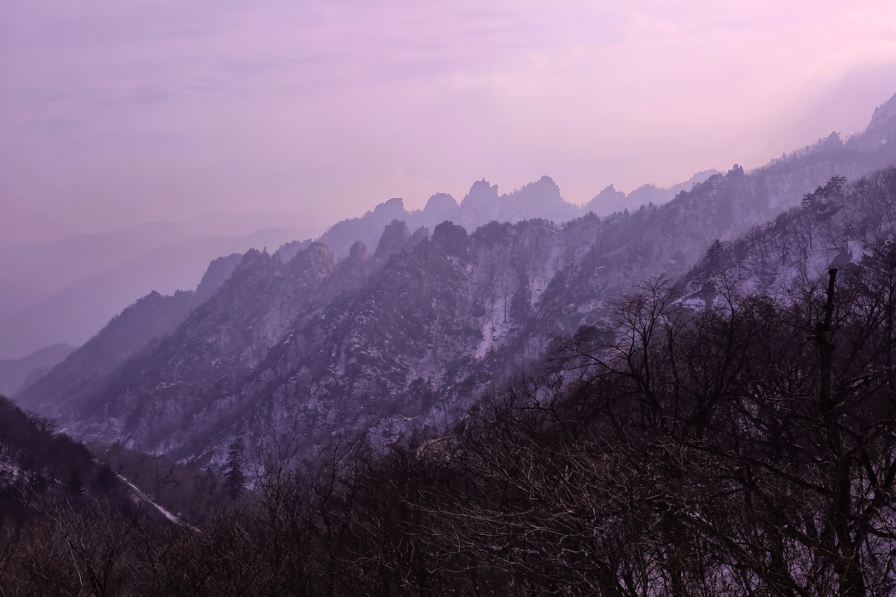 강원도 설악산의 설경
