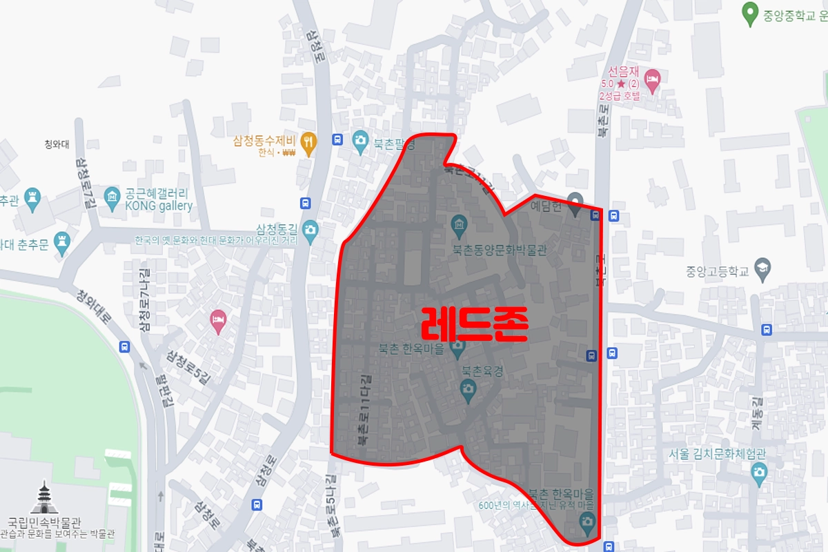 북촌 한옥마을 통금 위치