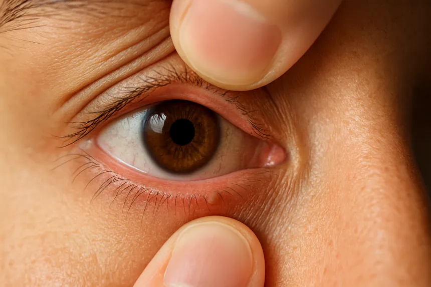 눈에 이물질이 낀것 같은 증상