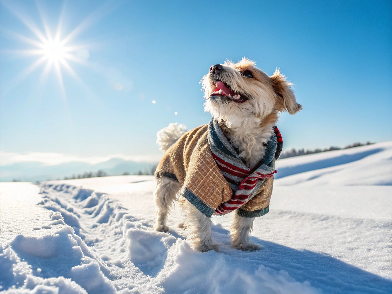 강아지겨울산책