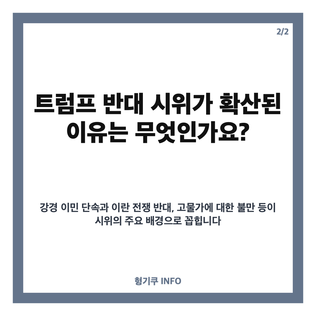 미국 노킹스 시위 뜻과 배경, 트럼프 반대 시위가 확산된 이유 카드뉴스 3