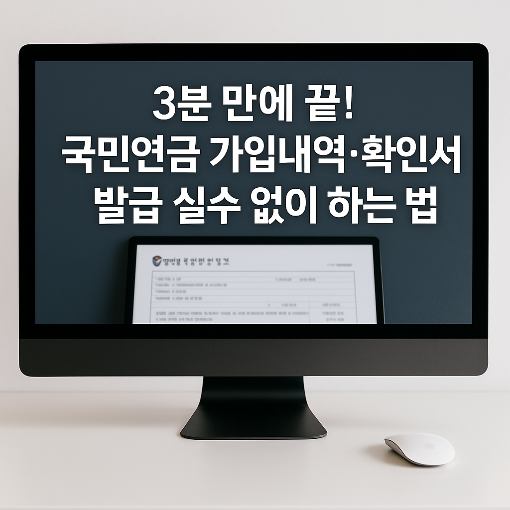 3분 만에 끝! 국민연금 가입내역·확인서 발급 실수 없이 하는 법