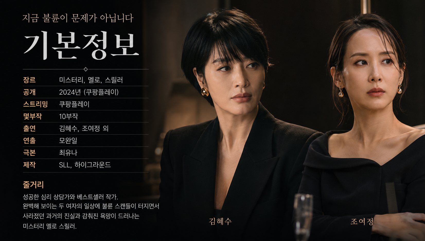 지금 불륜이 문제가 아닙니다 출연진 줄거리 몇부작, 3분 완벽 정리