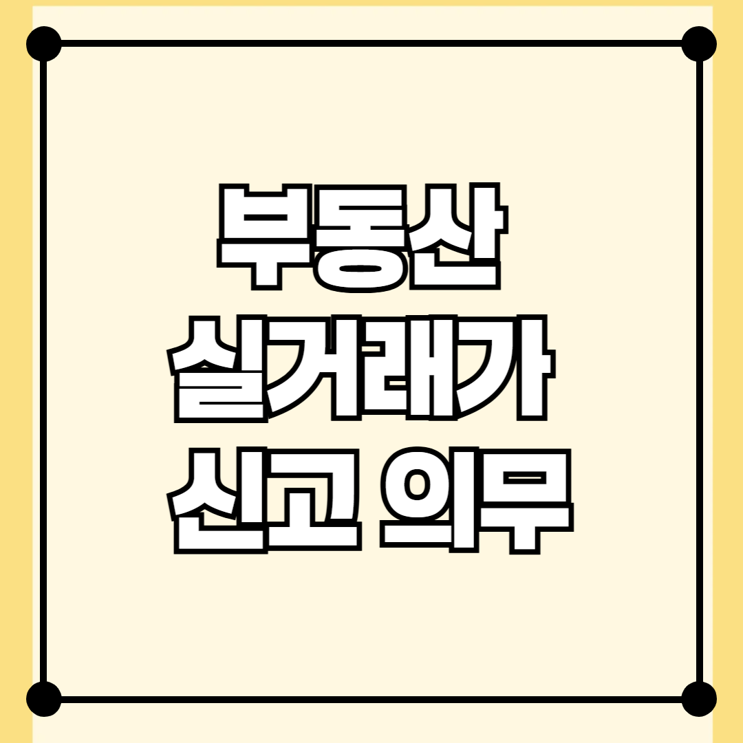 부동산 실거래가 신고 의무와 과태료 기준