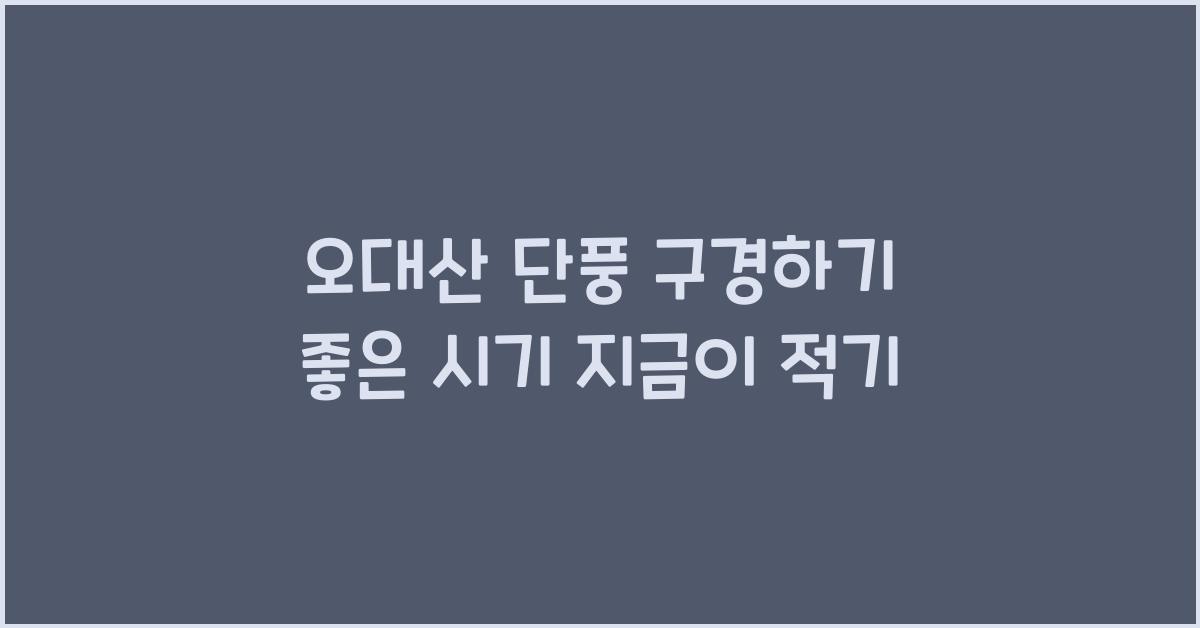 오대산 단풍 구경하기 좋은 시기
