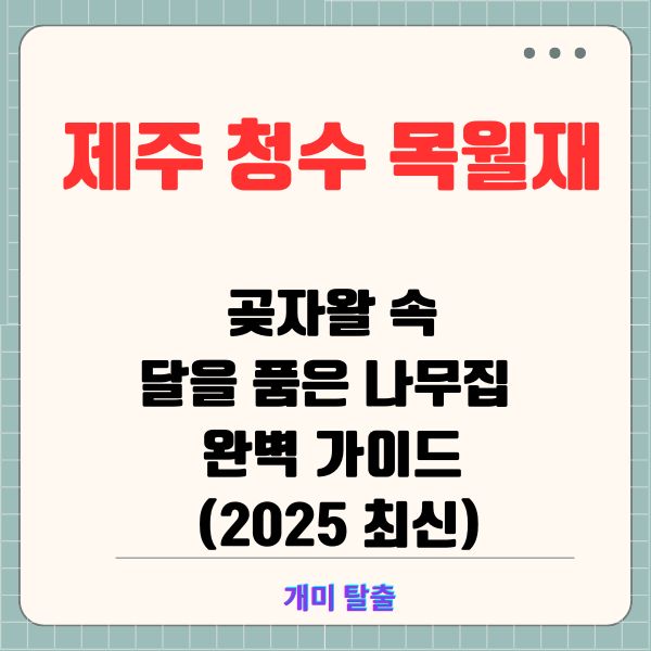 제주 청수 목월재: 곶자왈 속 달을 품은 나무집 완벽 가이드 (2025 최신)
