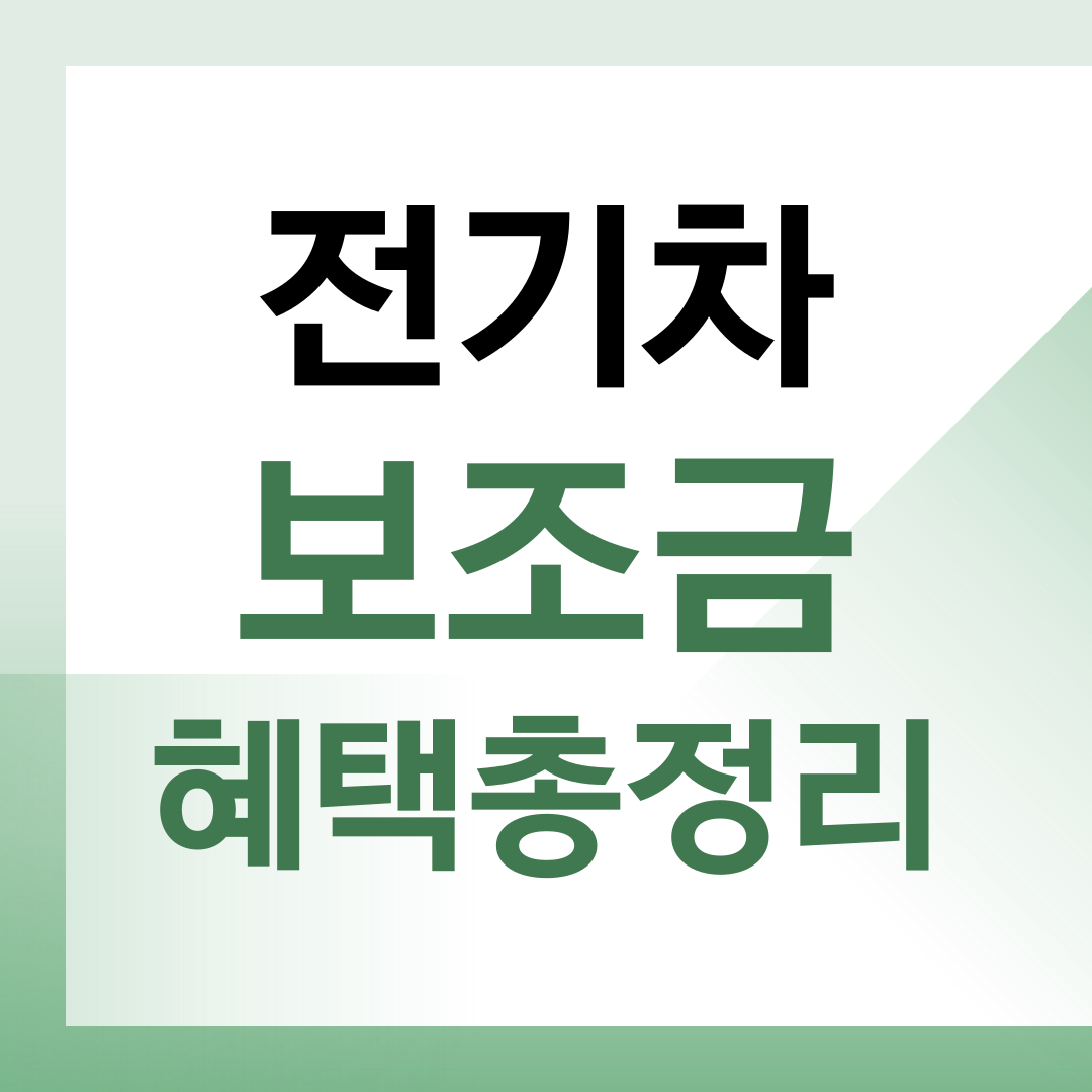 전기차 보조금 2025 최신 지원금 총정리