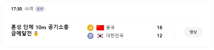공기소총 혼성 결과