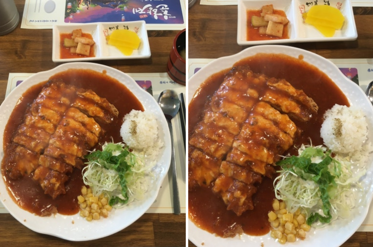 안심치즈매콤돈까스 음식 사진