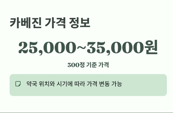 카베진 가격 정보