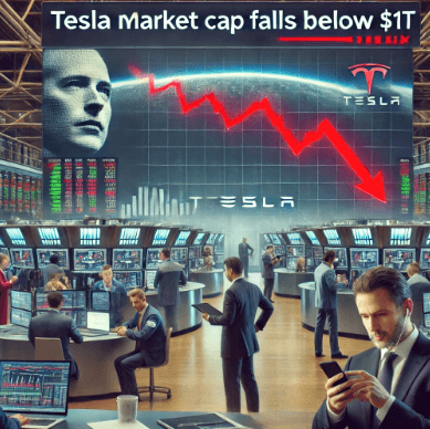 테슬라 시총, 1조 달러 밑으로