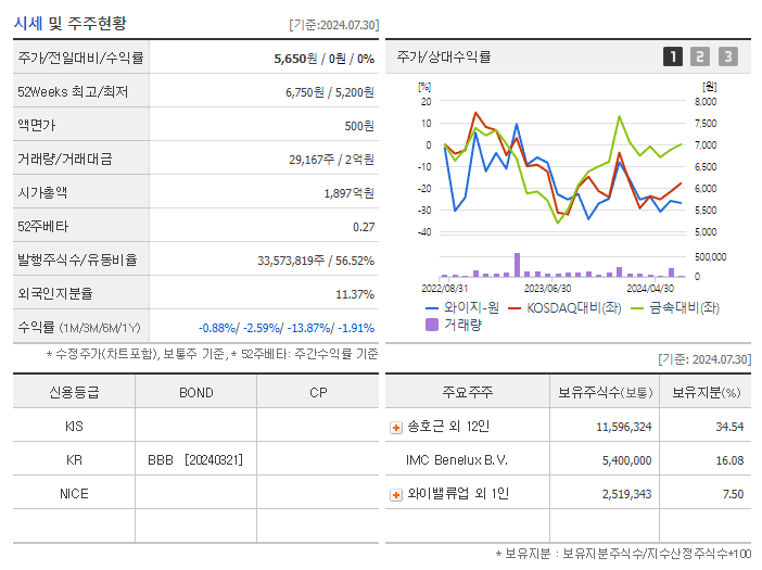 와이지-원_기업개요