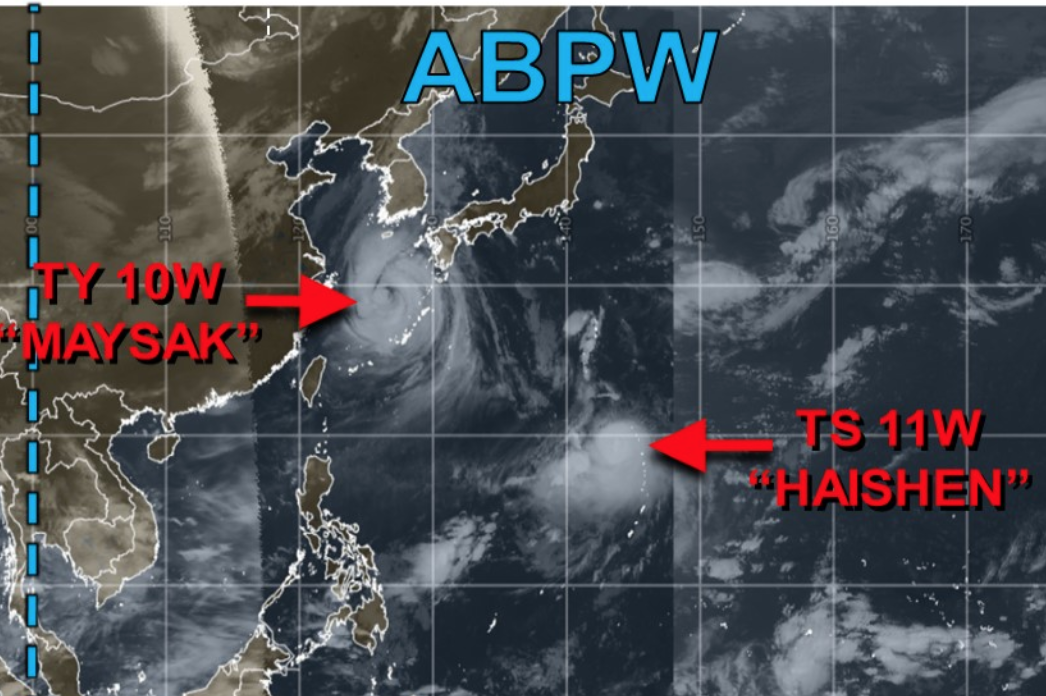 후지와라 효과. 마이삭과 하이선