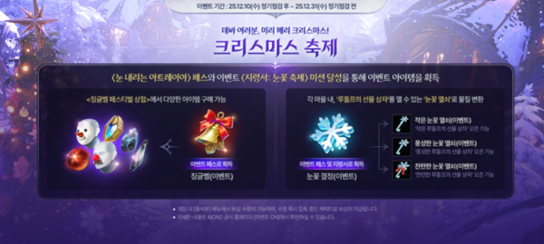 아이온2 눈꽃 결정과 징글벨 아이템 소개