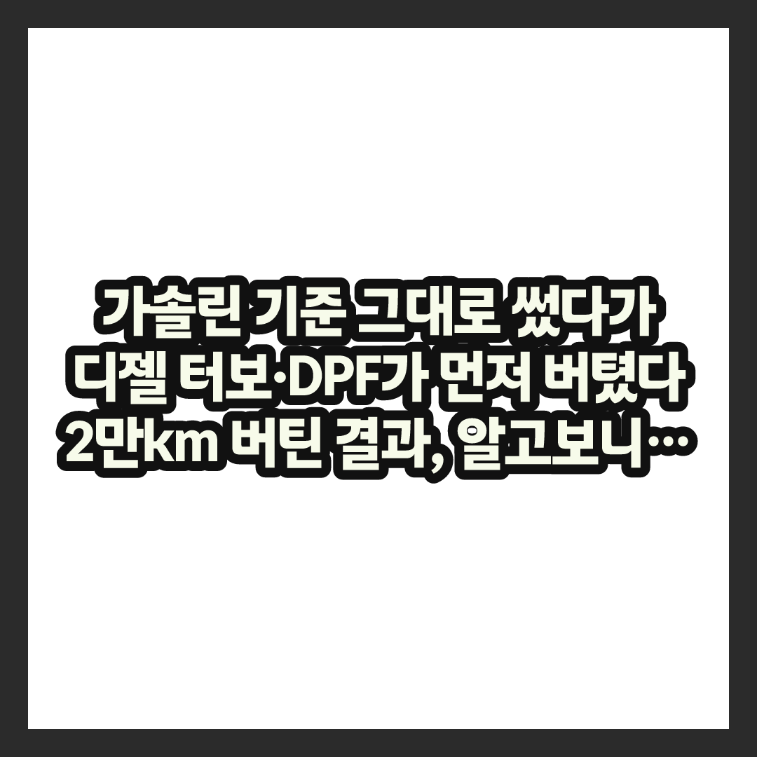 디젤 엔진오일 1만km 믿었는데, 2만km 버텼더니 결국 이렇게 됐다