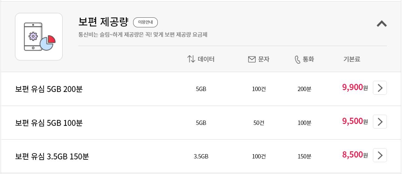 헬로모바일-보편제공량