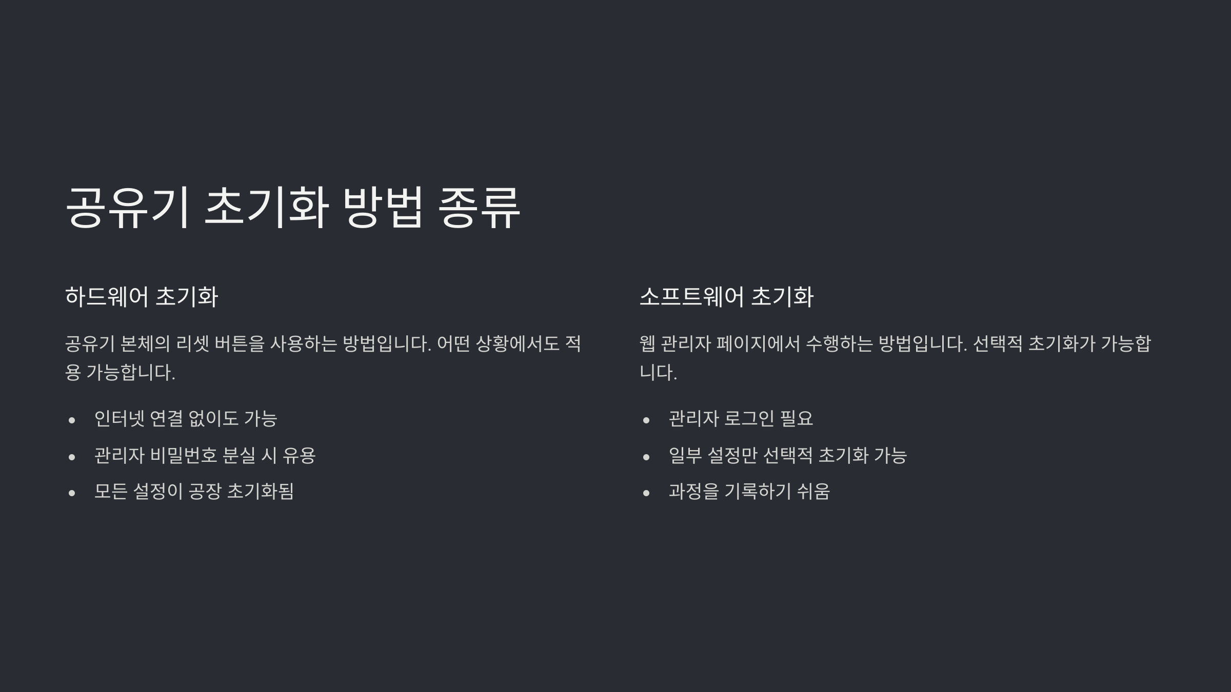iptime 공유기 초기화 방법과 설정 가이드