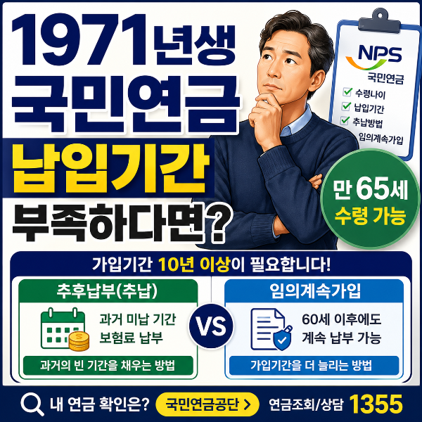 1971년생 국민연금 납입기간